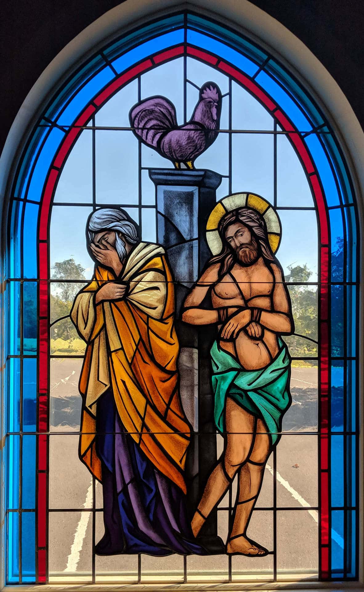 Stained glass in St. Peter Catholic Church